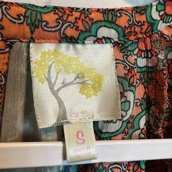 Fig & Flower Anthropologie Patchwork Blouse boho prairie‎ cottagecore, sz S - Picture 2 of 8